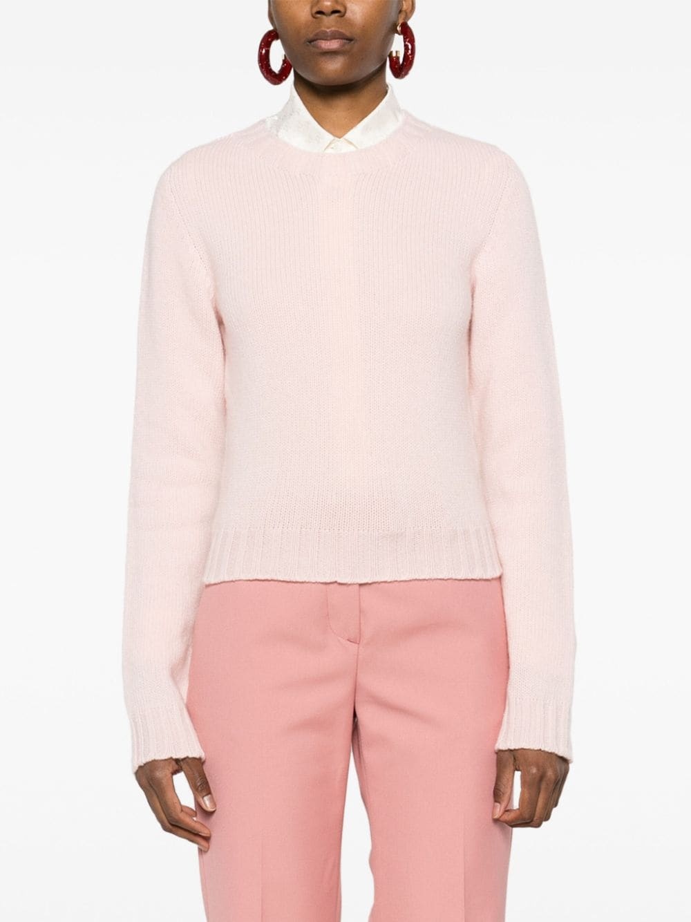logo-jacquard ribbed-knit jumper - 3
