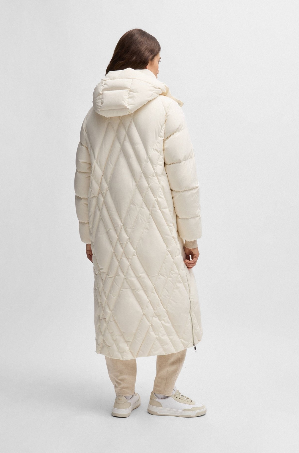 QUILTED DOWN COAT WITH ADJUSTABLE HOOD - 4