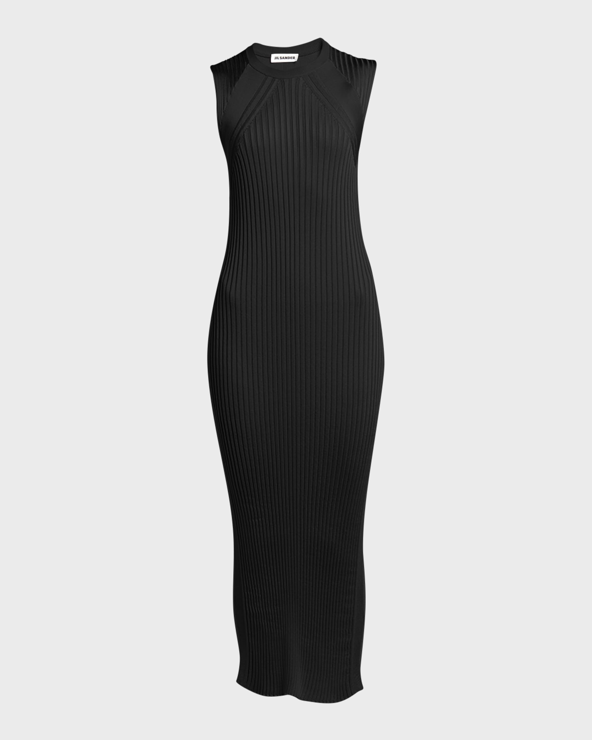 Rib Knit Sleeveless Midi Dress - 1