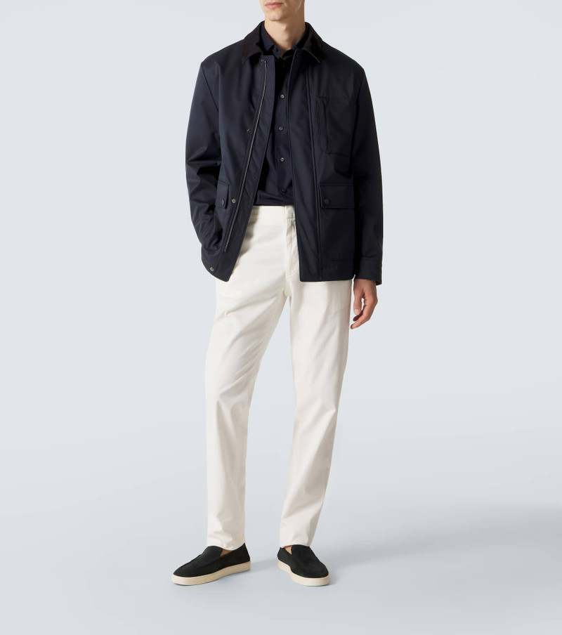 Canali Suede-trimmed blouson jacket outlook