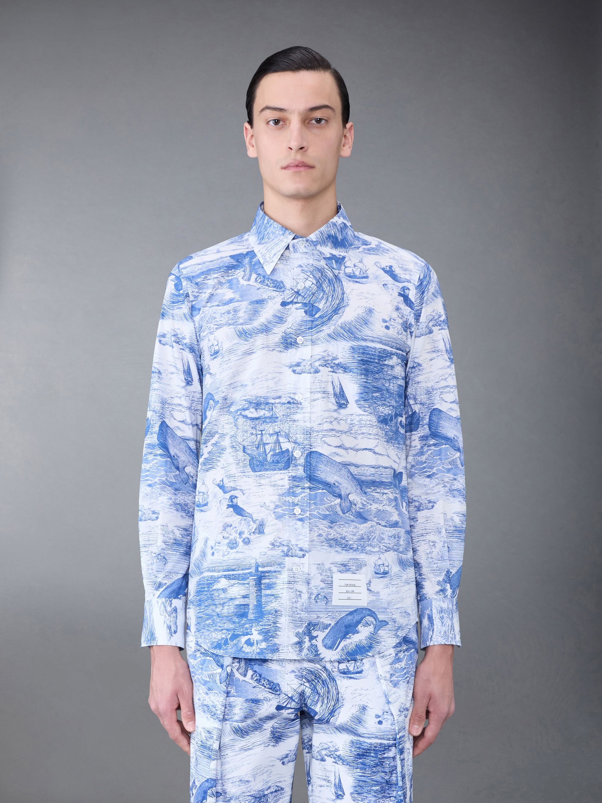 Nautical Toile Poplin Straight Fit Shirt - 2