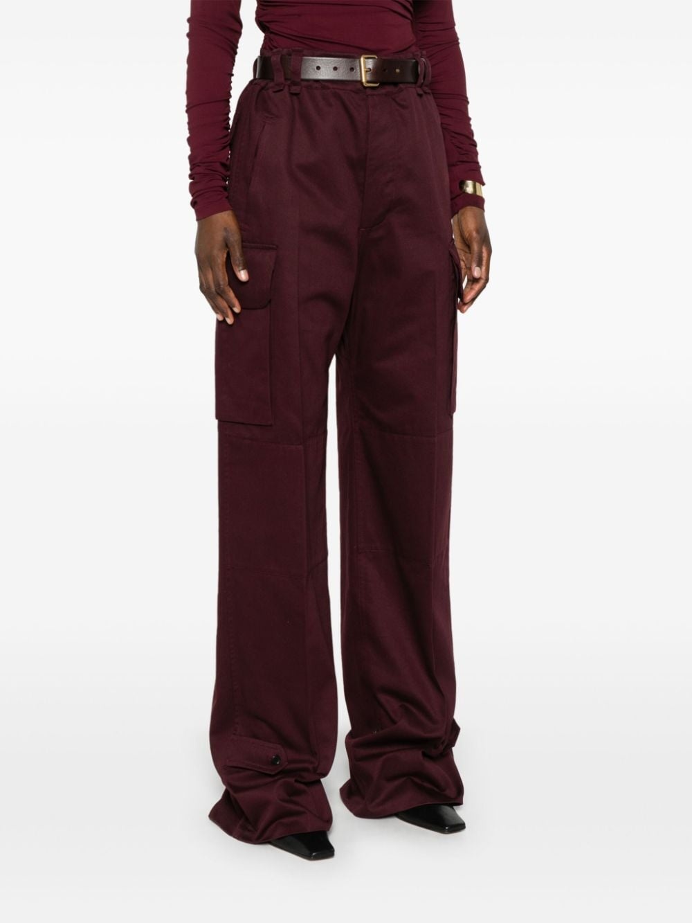 logo-embroidered straight trousers - 6