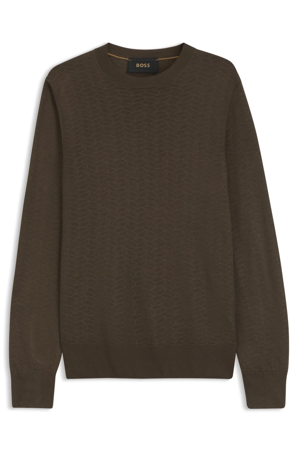 SILK SWEATER WITH JACQUARD PATTERN - 1