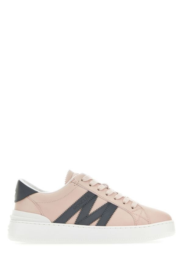 Moncler Woman Pastel Pink Leather Monaco M Sneakers - 1
