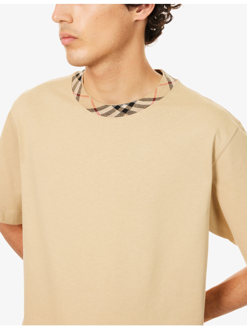 Check-Print Short-Sleeves Cotton-Jersey T-Shirt - 5