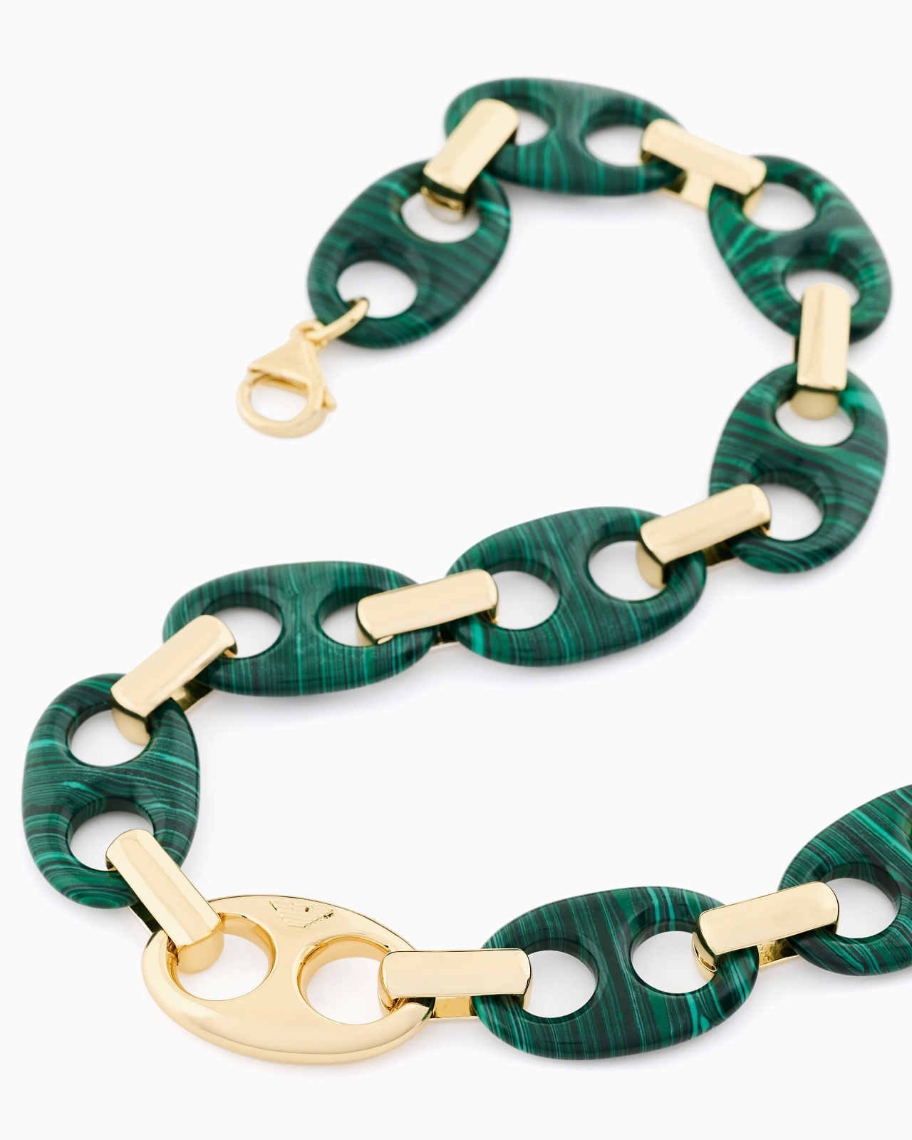 GREEN RECONSTITUTED MALACHITE CHAIN NECKLACE - 3