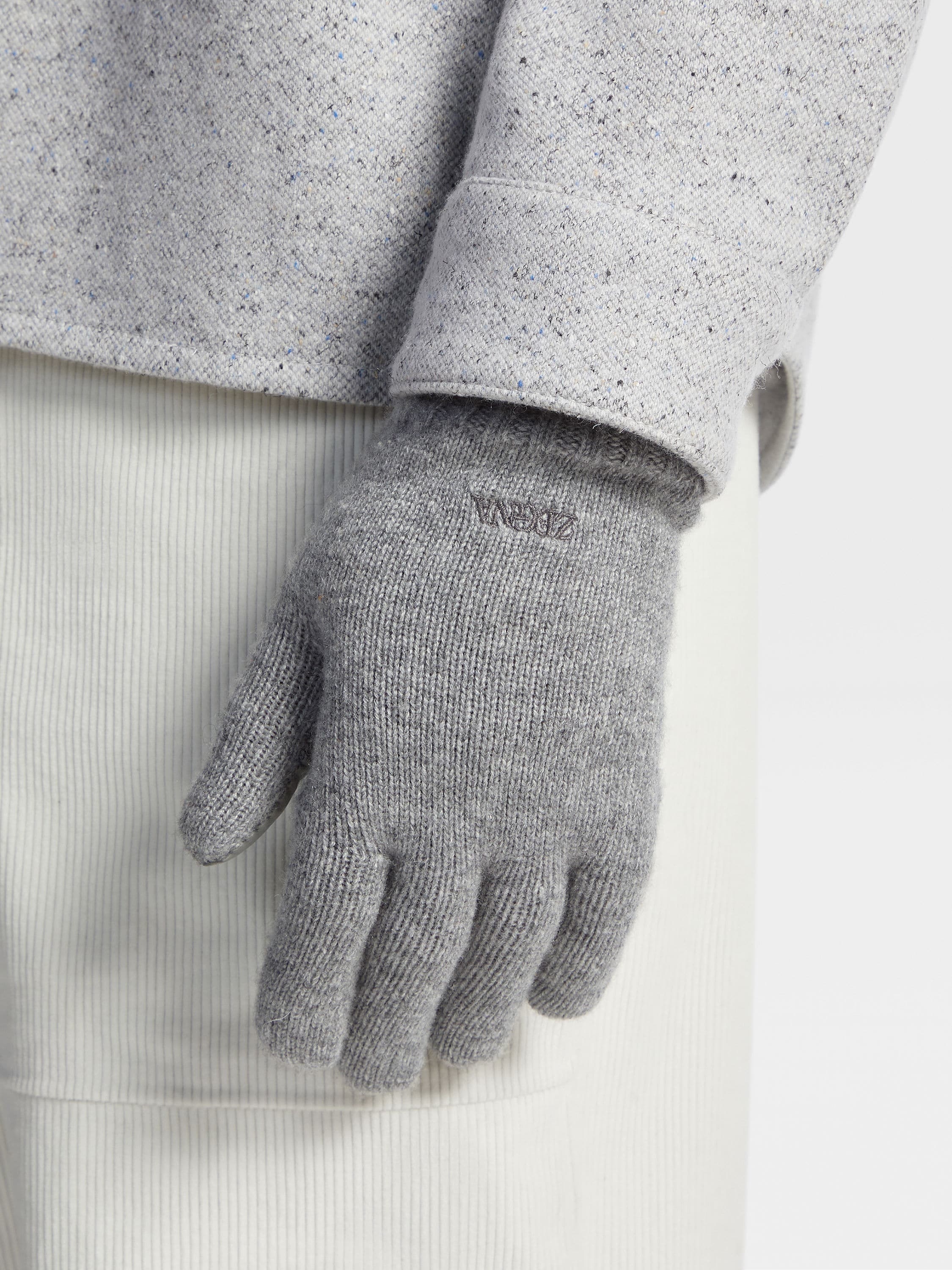 GREY OASI CASHMERE GLOVES - 3