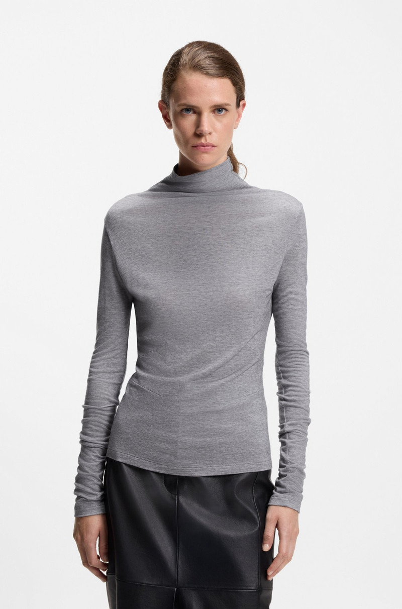 HIGH-NECK TOP IN SOFT JERSEY 2