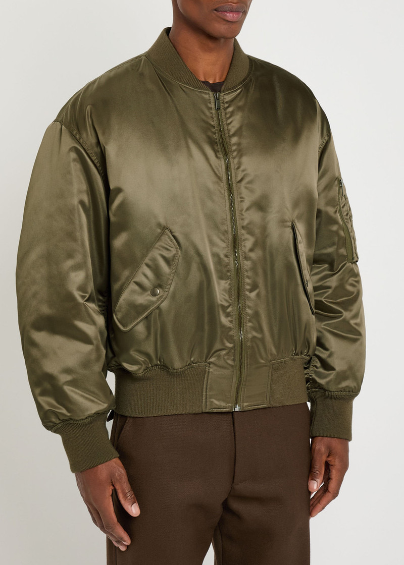 SAINT LAURENT Saint Laurent Padded Satin Bomber Jacket outlook