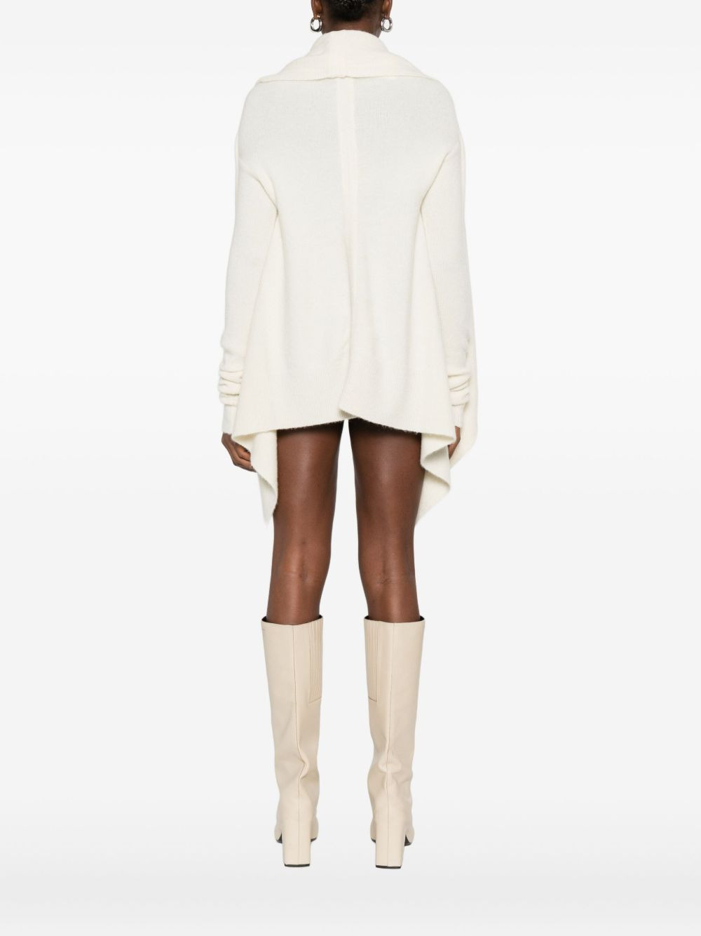 draped open-front cardigan - 4