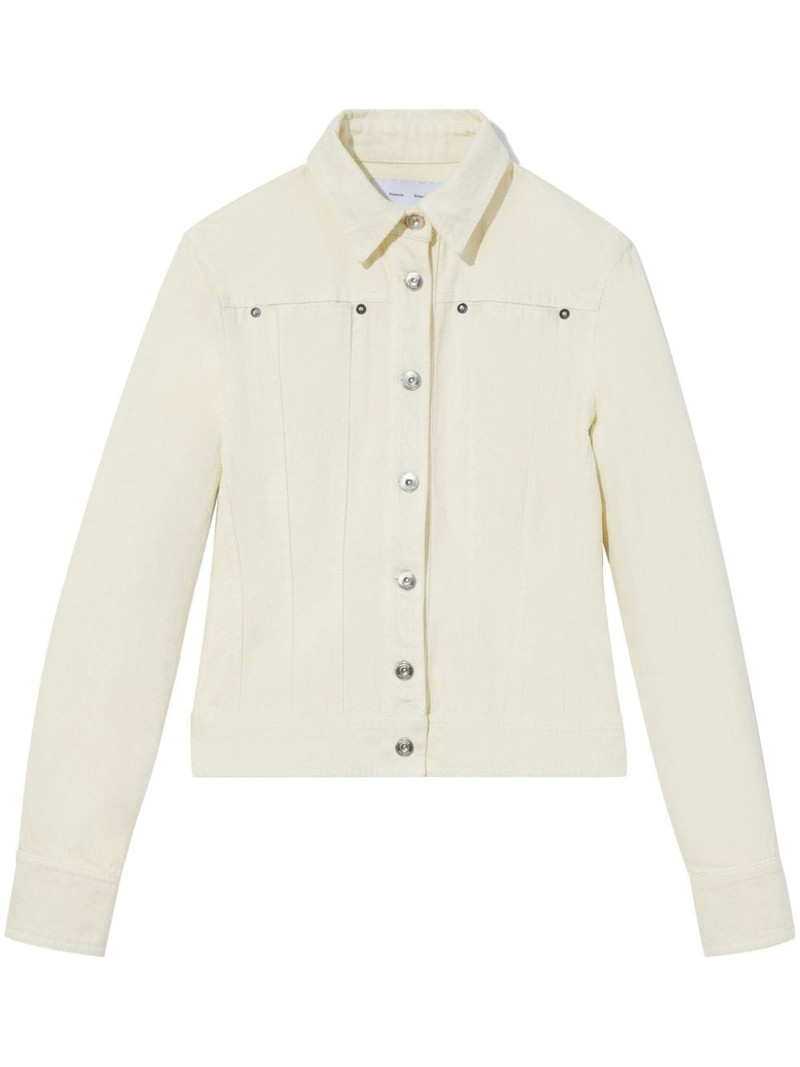 buttoned panelled denim jacket 1