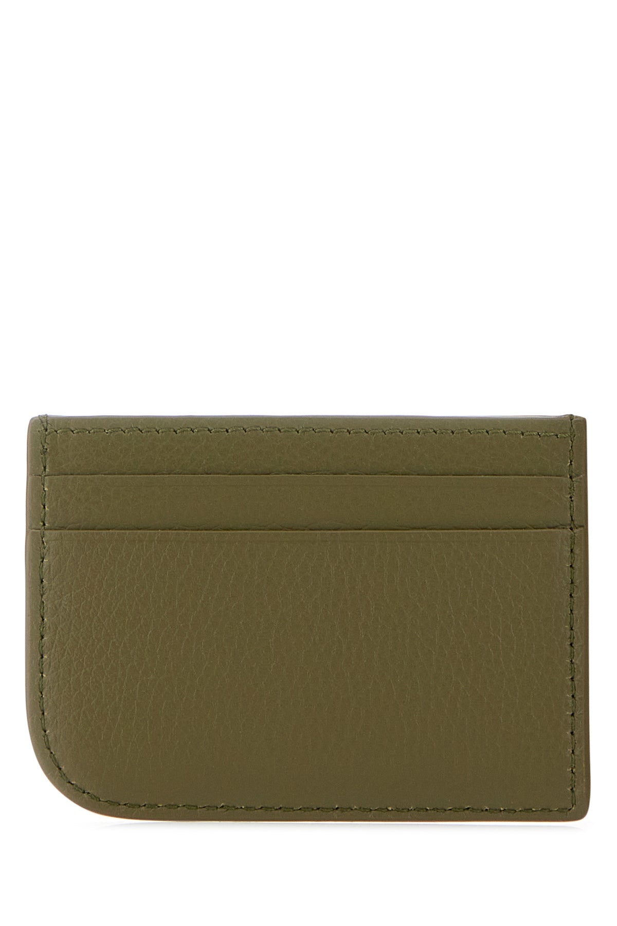 Army green leather card holder - 3