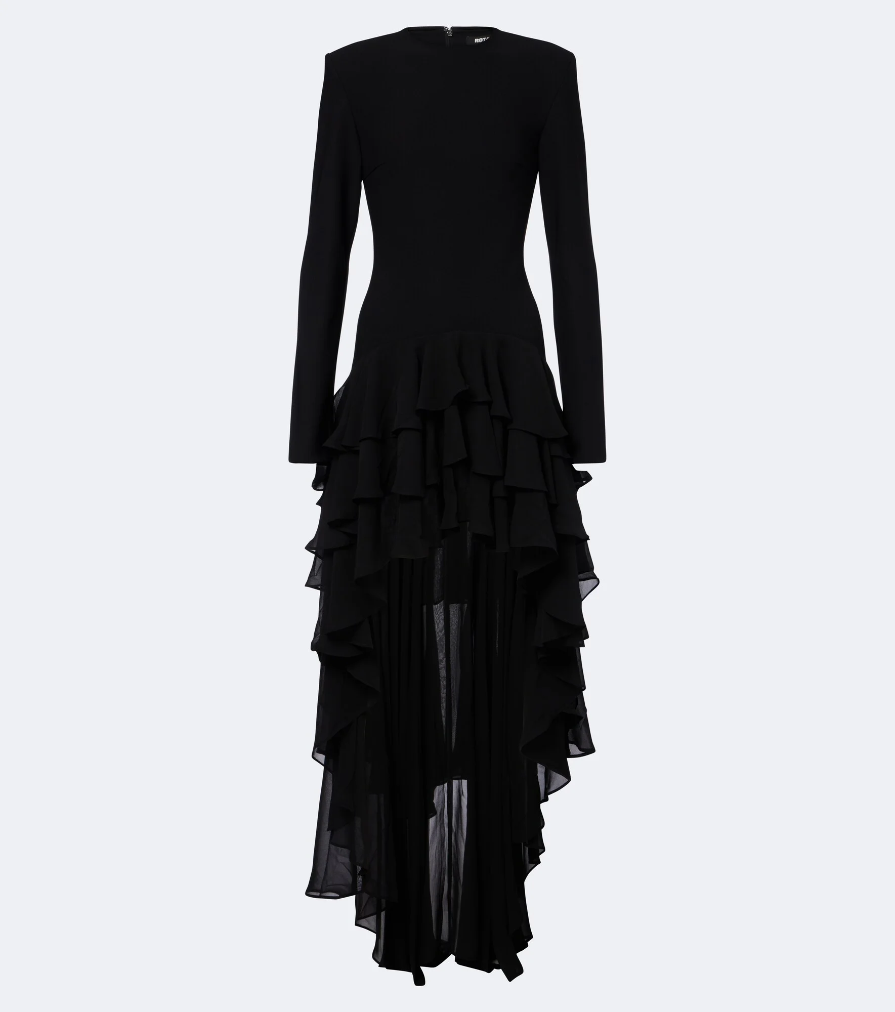 Ruffled asymmetric chiffon minidress - 1
