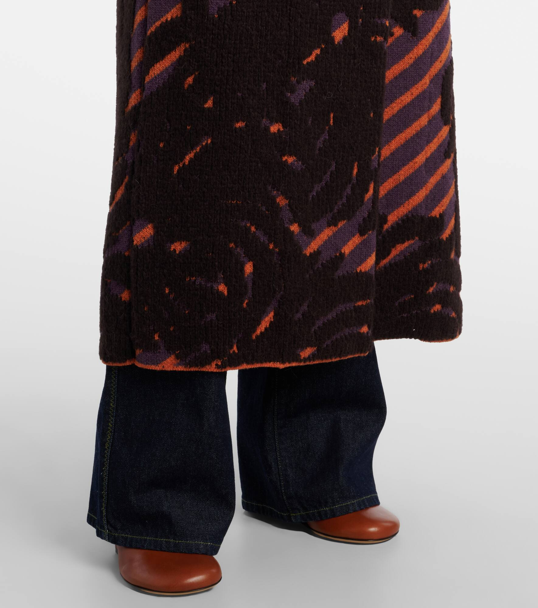 Wool and alpaca-blend jacquard wrap coat - 6