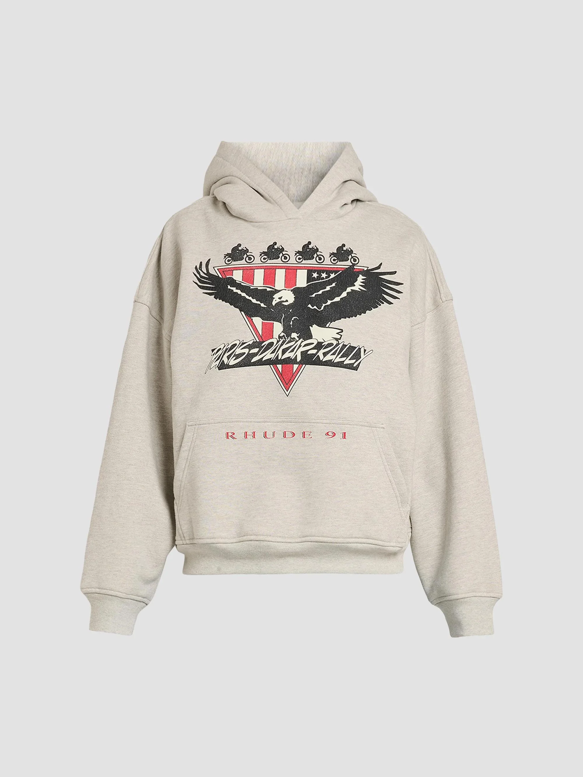 Men's Stage Racing Logo Cotton-Blend Hoodie - Heather Grey Black - 1