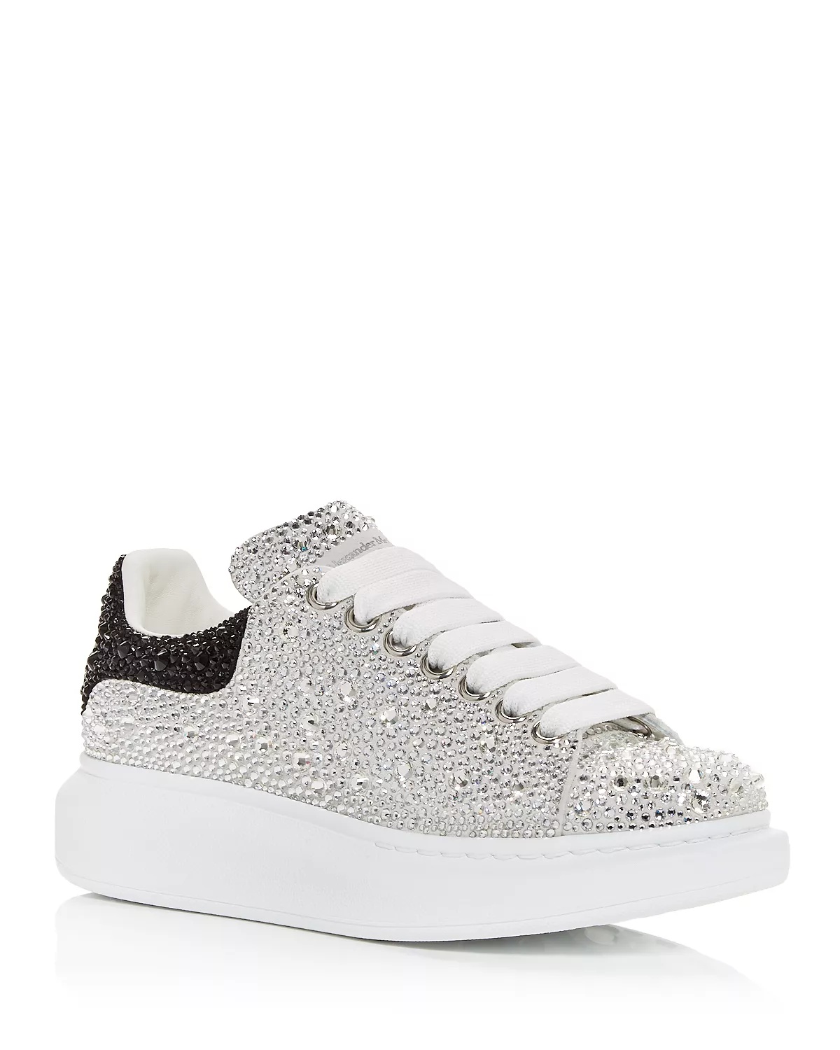 Women's Oversized Crystal Low Top Sneakers - 1