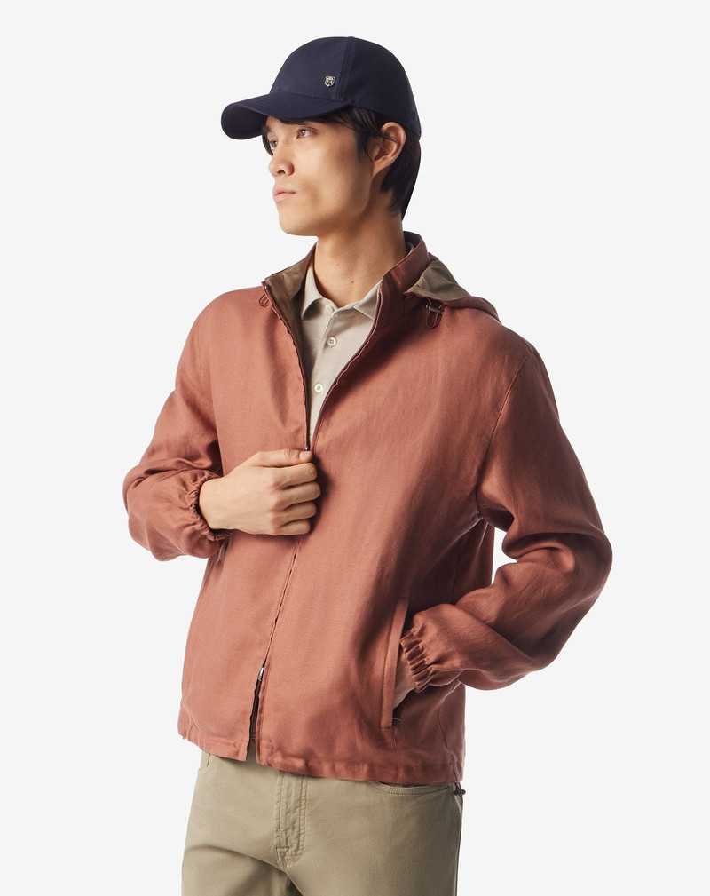 CORNELIANI Reversible Linen Jacket in Rust Brown outlook