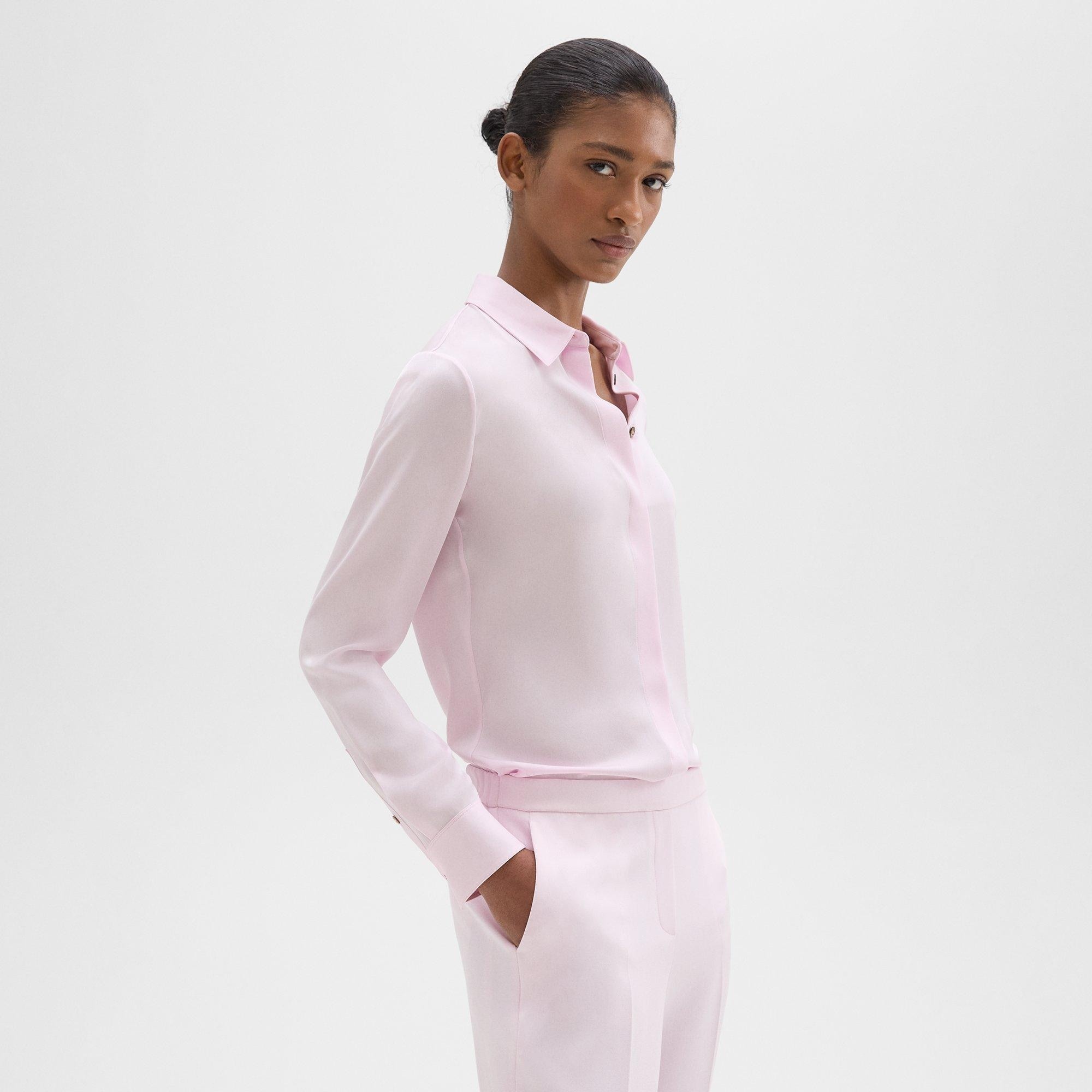 Fitted Shirt in Silk Georgette - 3