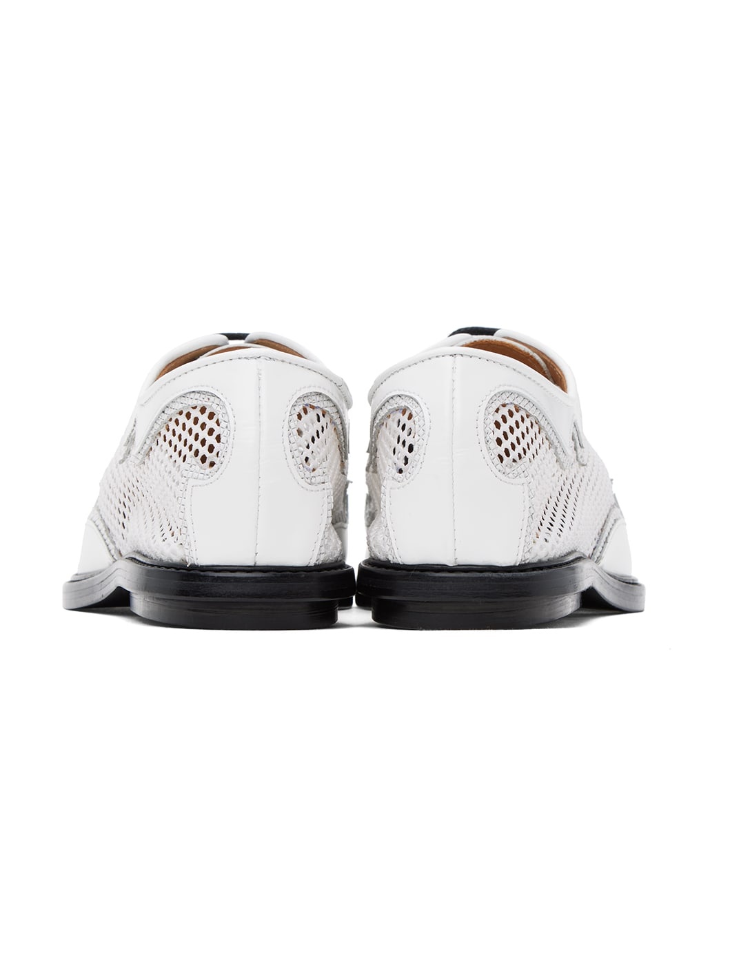 White Lace-Up Oxfords - 2