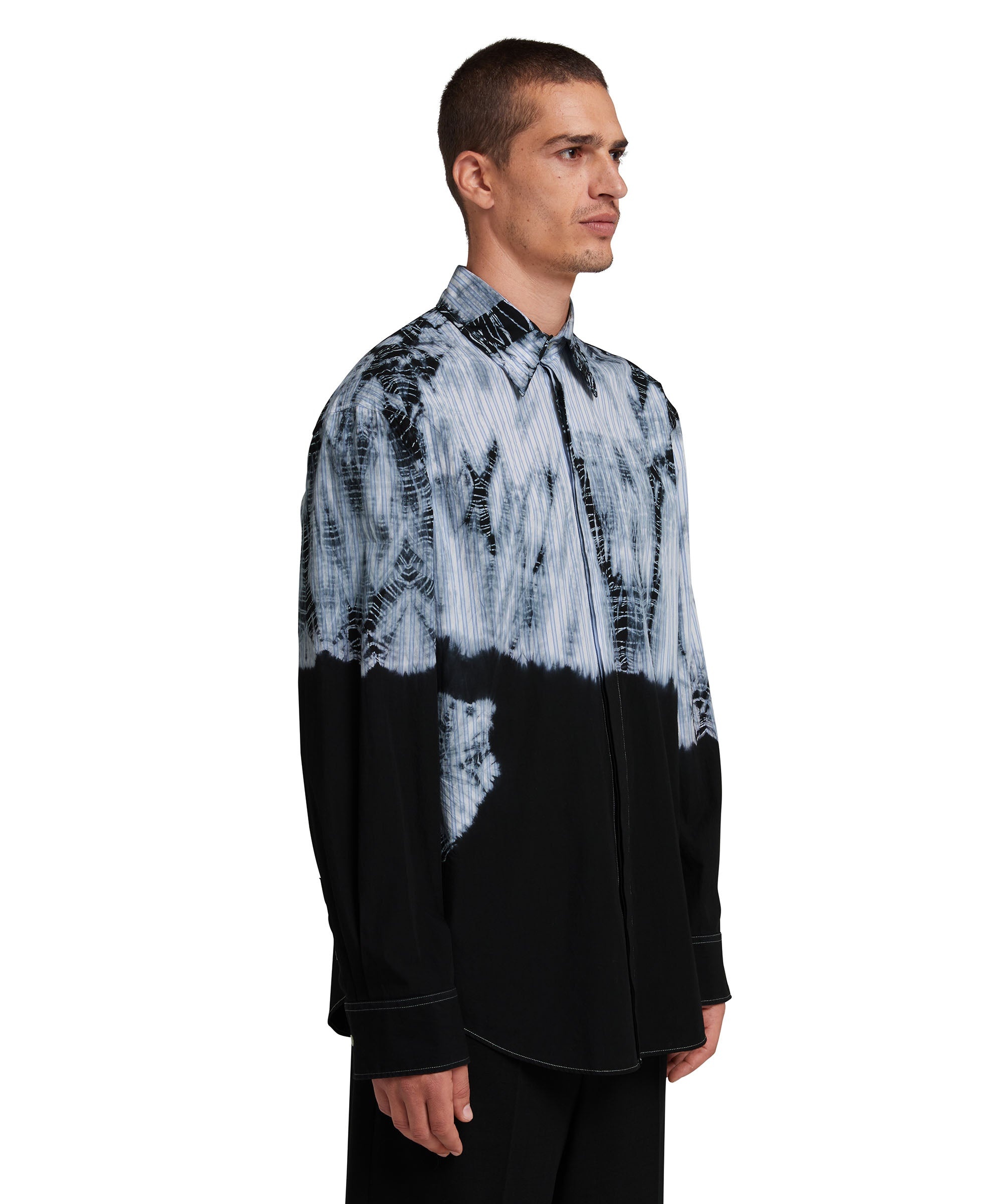 Poplin shirt with tie-dye treatment - 4