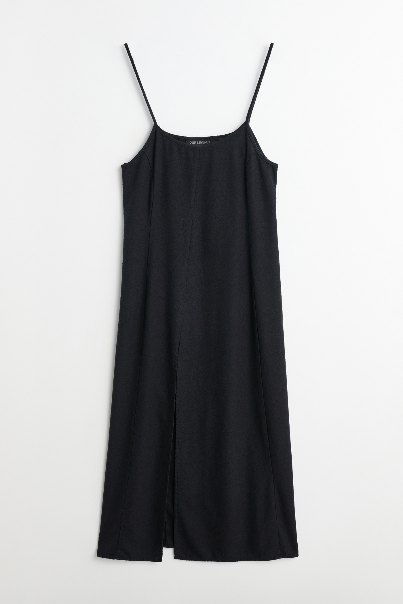 Slip Evening Dress Worn Black Silk Noil - 1