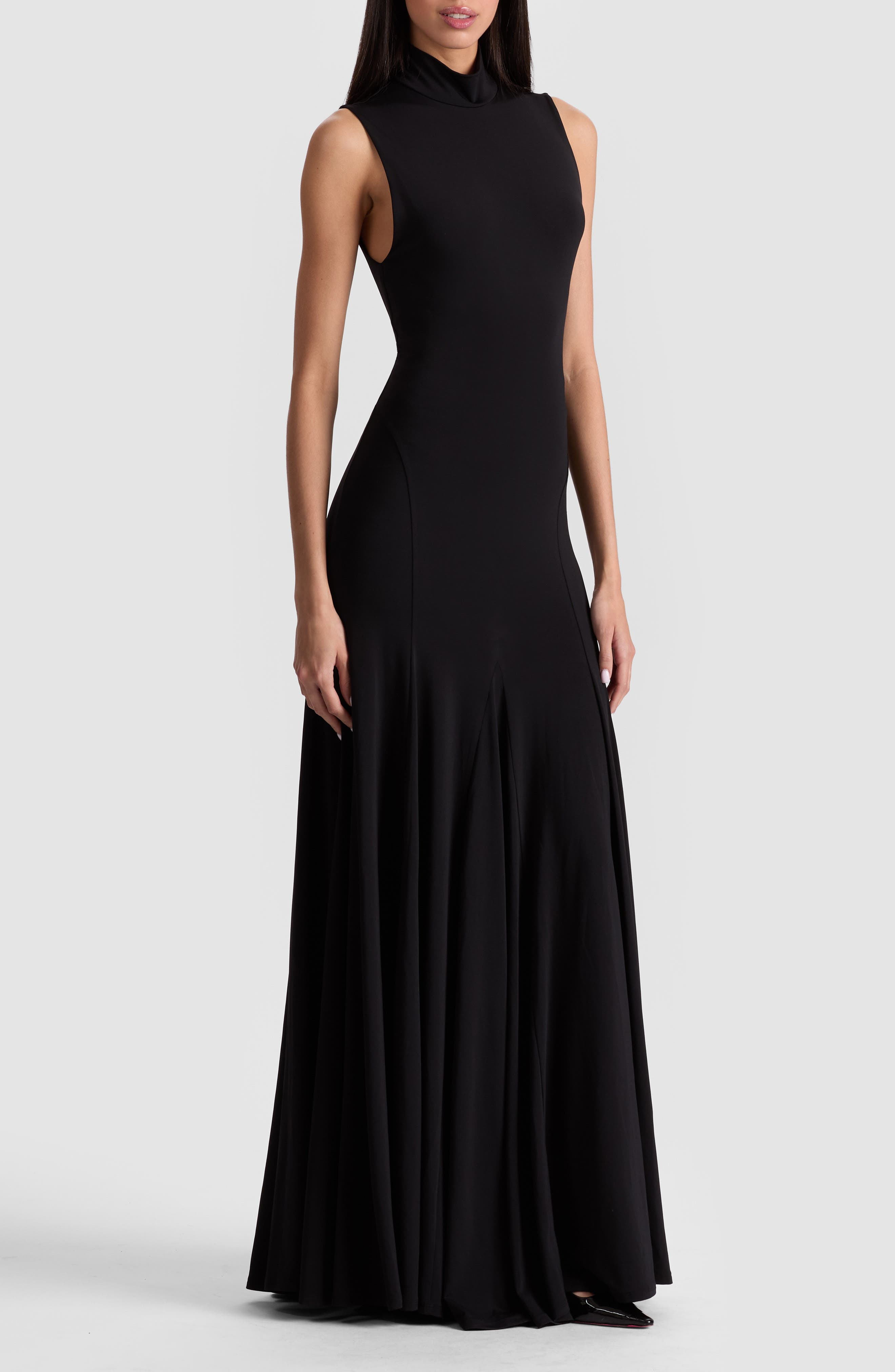 Alice + Olivia Augsta Sleeveless Turtleneck Maxi Dress in Black at Nordstrom - 3