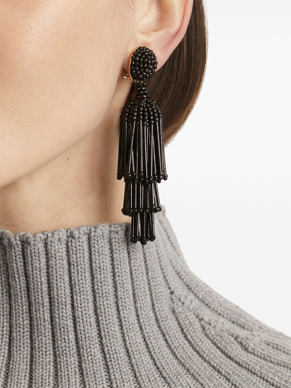 beaded tassel earrings - 2