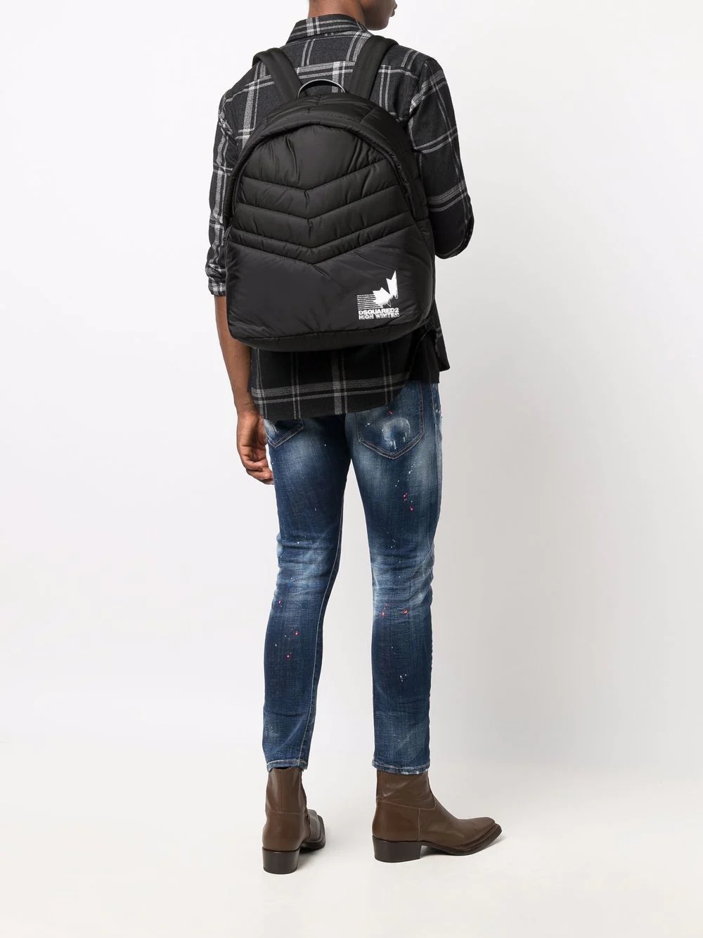 padded logo-print backpack - 2