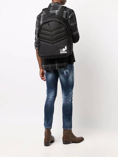 DSQUARED2 padded logo-print backpack outlook