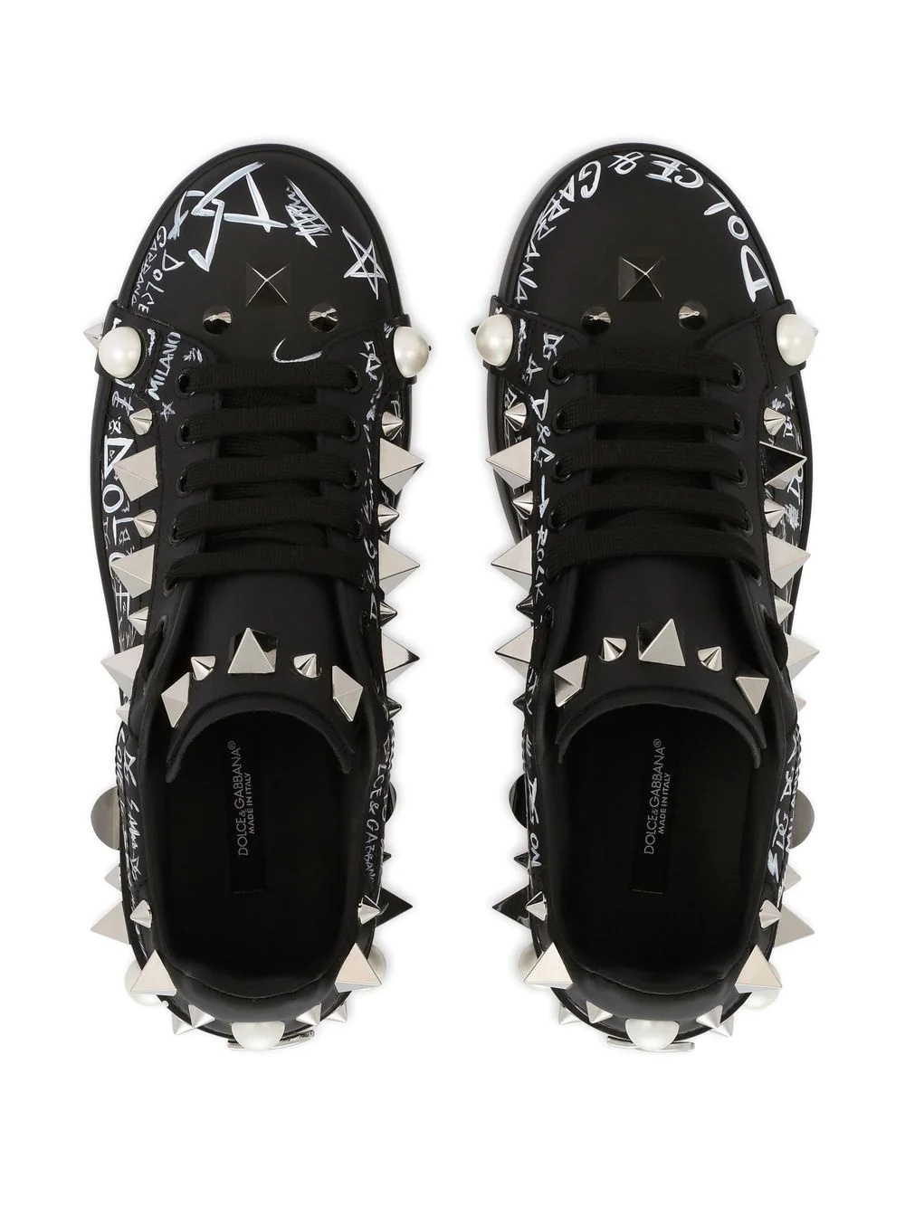 Portofino spike-stud low-top sneakers - 4