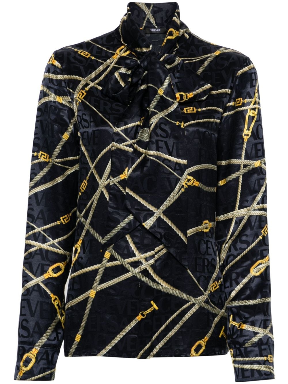 rope-print buttoned shirt - 1