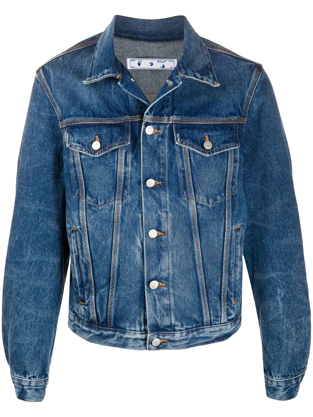 graphic-print denim jacket - 1