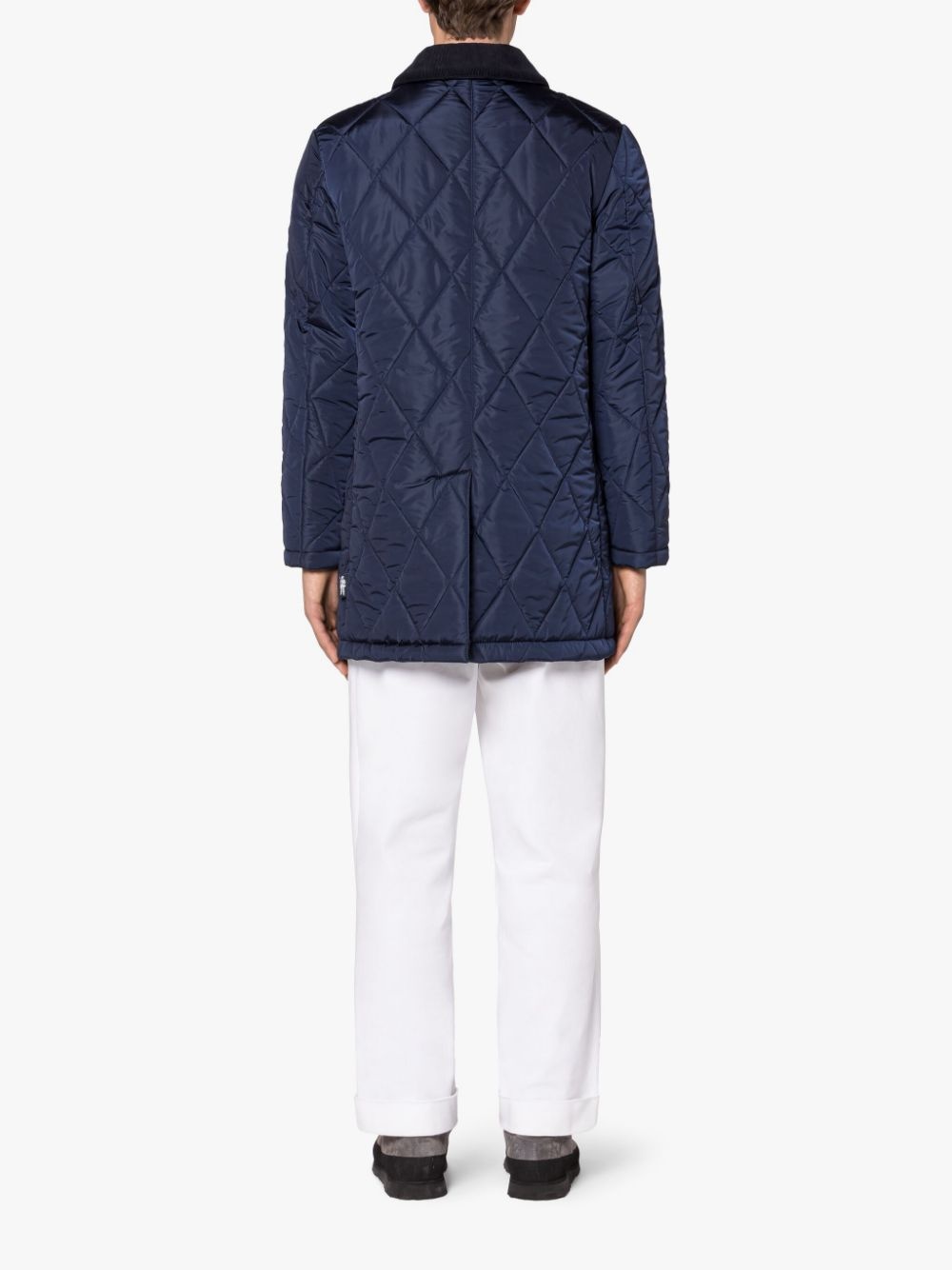 ANGLIA NAVY NYLON QUITLED COAT - 3