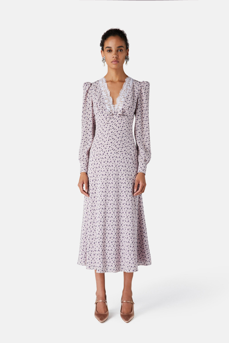 Alessandra Rich SMALL ROSE PRINT DRESS outlook