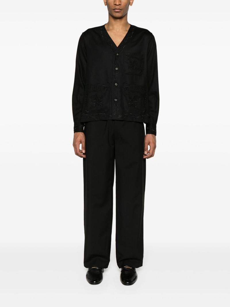 BODE Dumas floral-embroidered twill overshirt outlook
