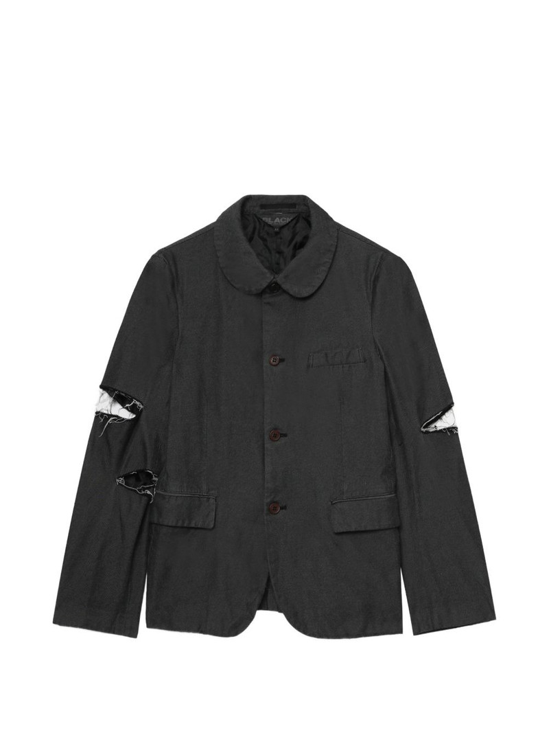 peter-pan collar ripped overshirt 1