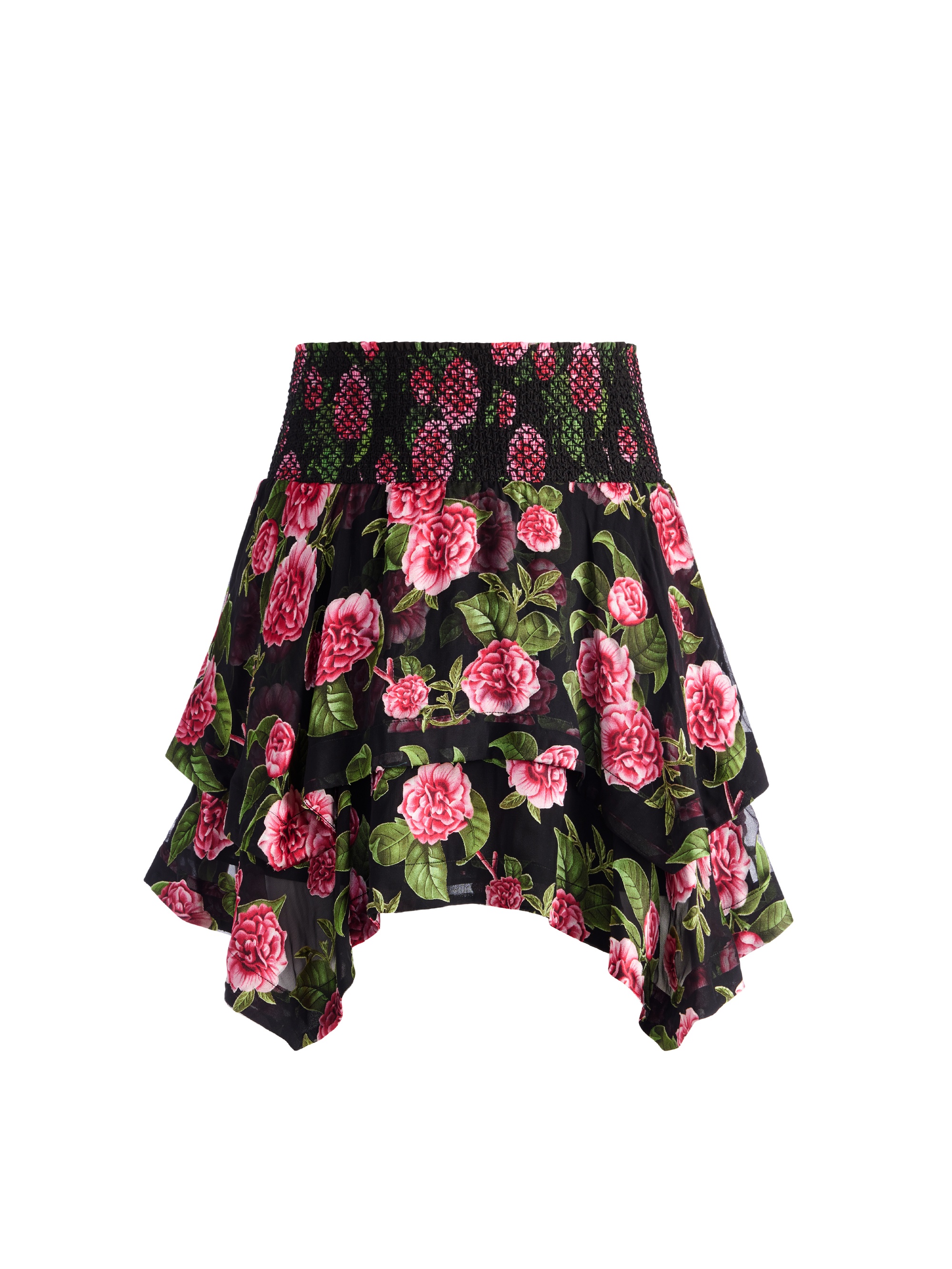 ZARYA ASYMMETRICAL SMOCKED WAIST BAND SKIRT - 1