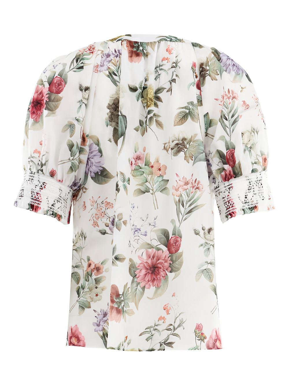 puff-sleeve floral blouse - 2