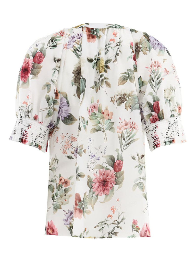 Alice + Olivia puff-sleeve floral blouse outlook