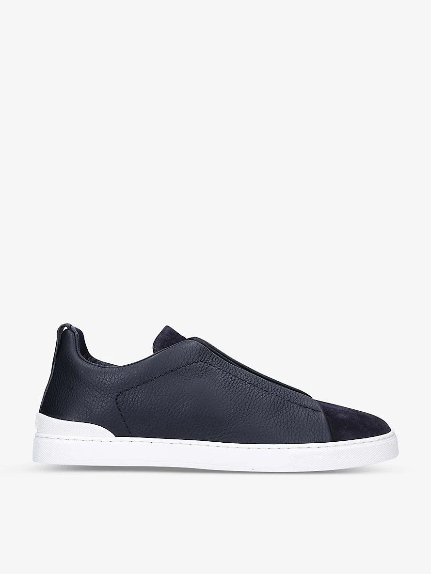 Triple Stitch leather and suede trainers - 1