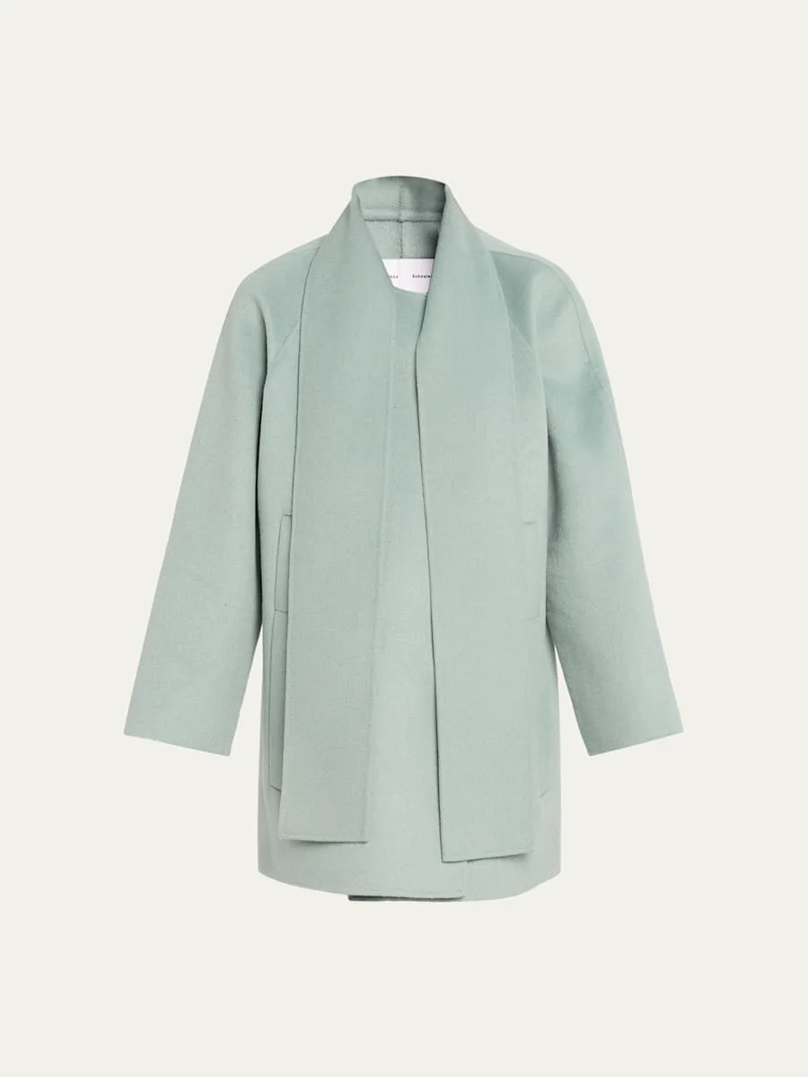 Brisa Wool-Cashmere Scarf Coat - 1