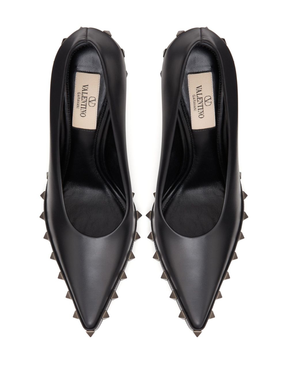 Rockstud 100mm leather pumps - 4