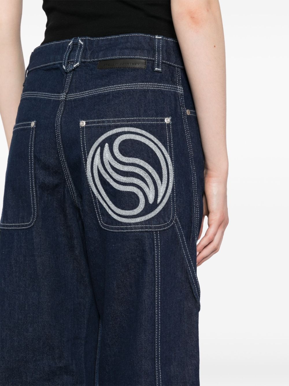 logo-patch straight-leg jeans - 5