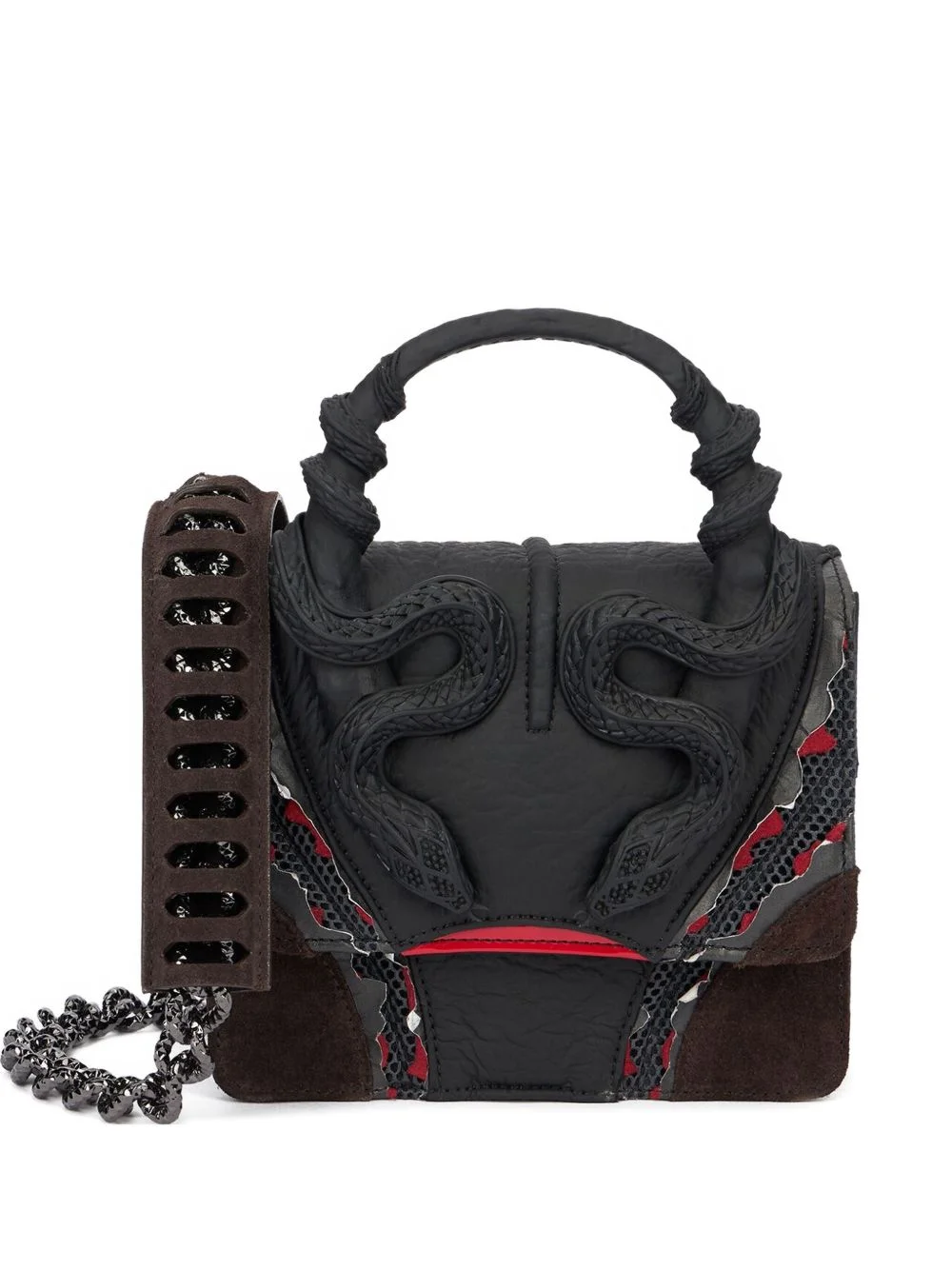 snake-embellished chain shoulder bag - 1
