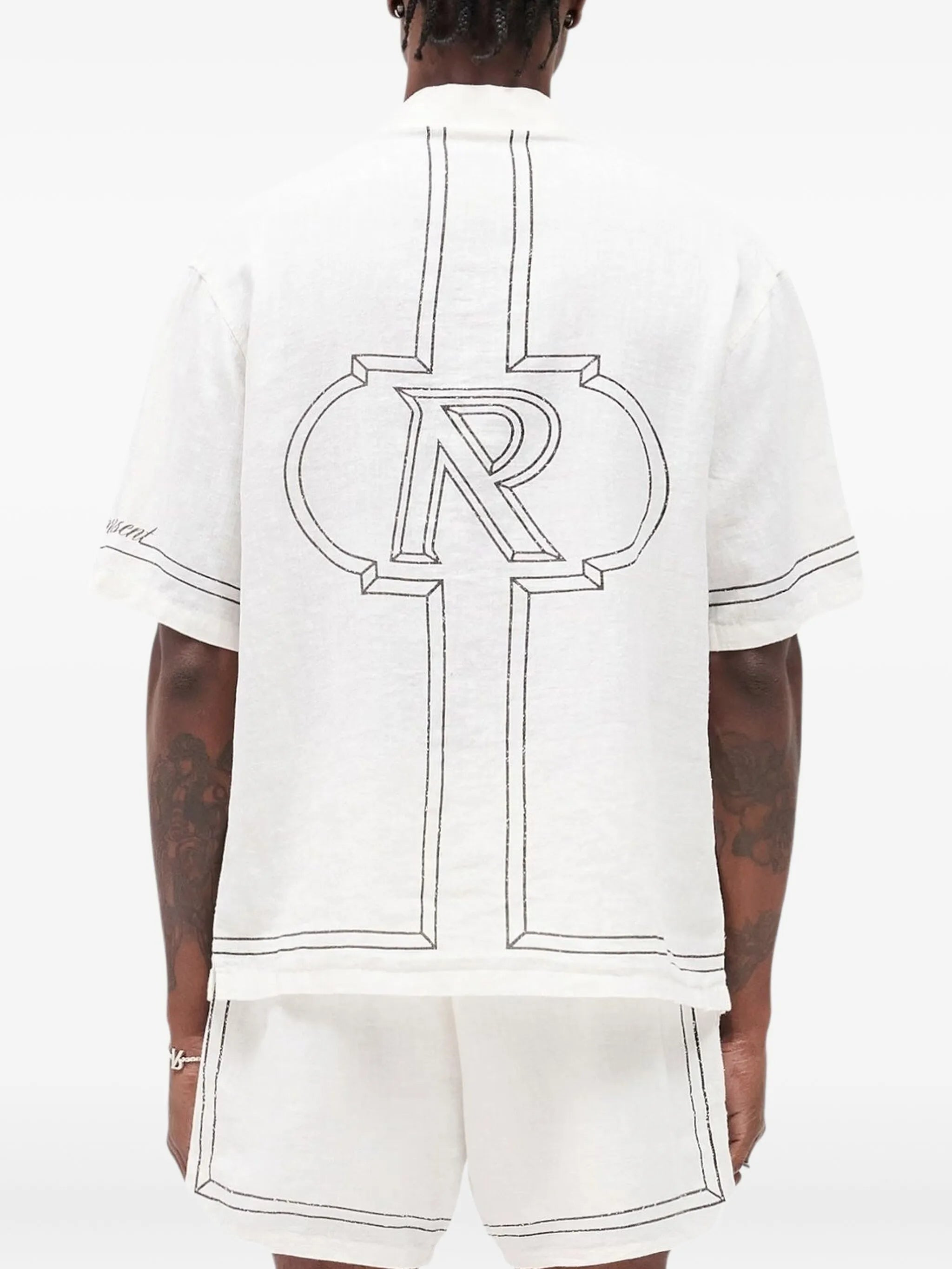 Border short-sleeve printed shirt - 4