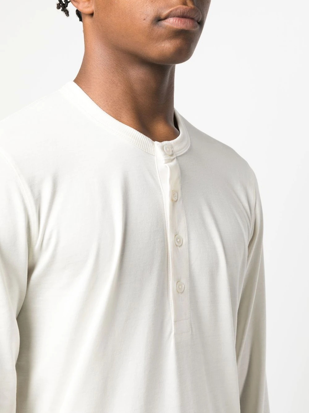 Henley-neck long-sleeve T-shirt - 5