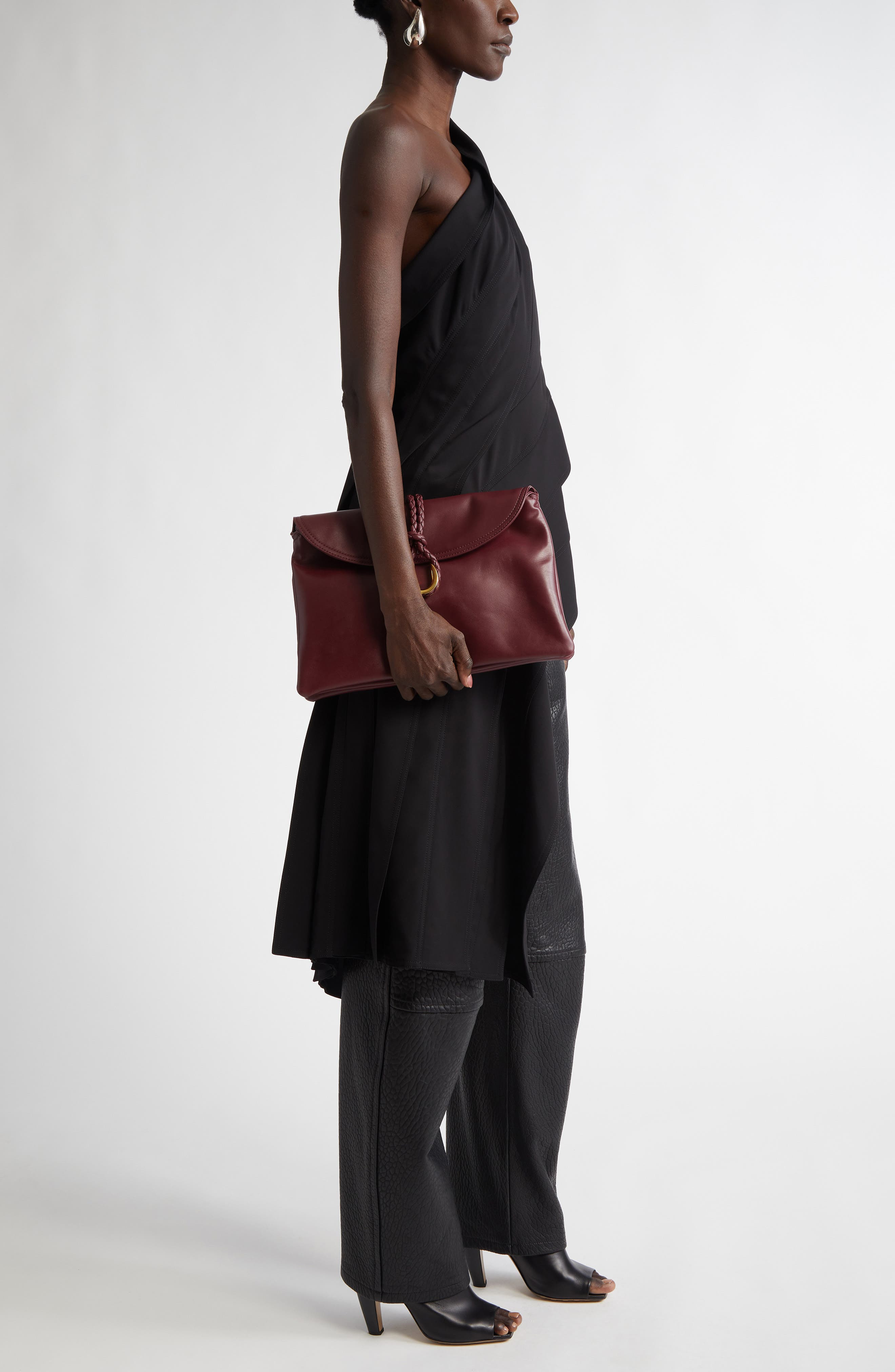 Bottega Veneta Medium Liberta Leather Shoulder Bag in 2250 Barolo-M Brass at Nordstrom - 2