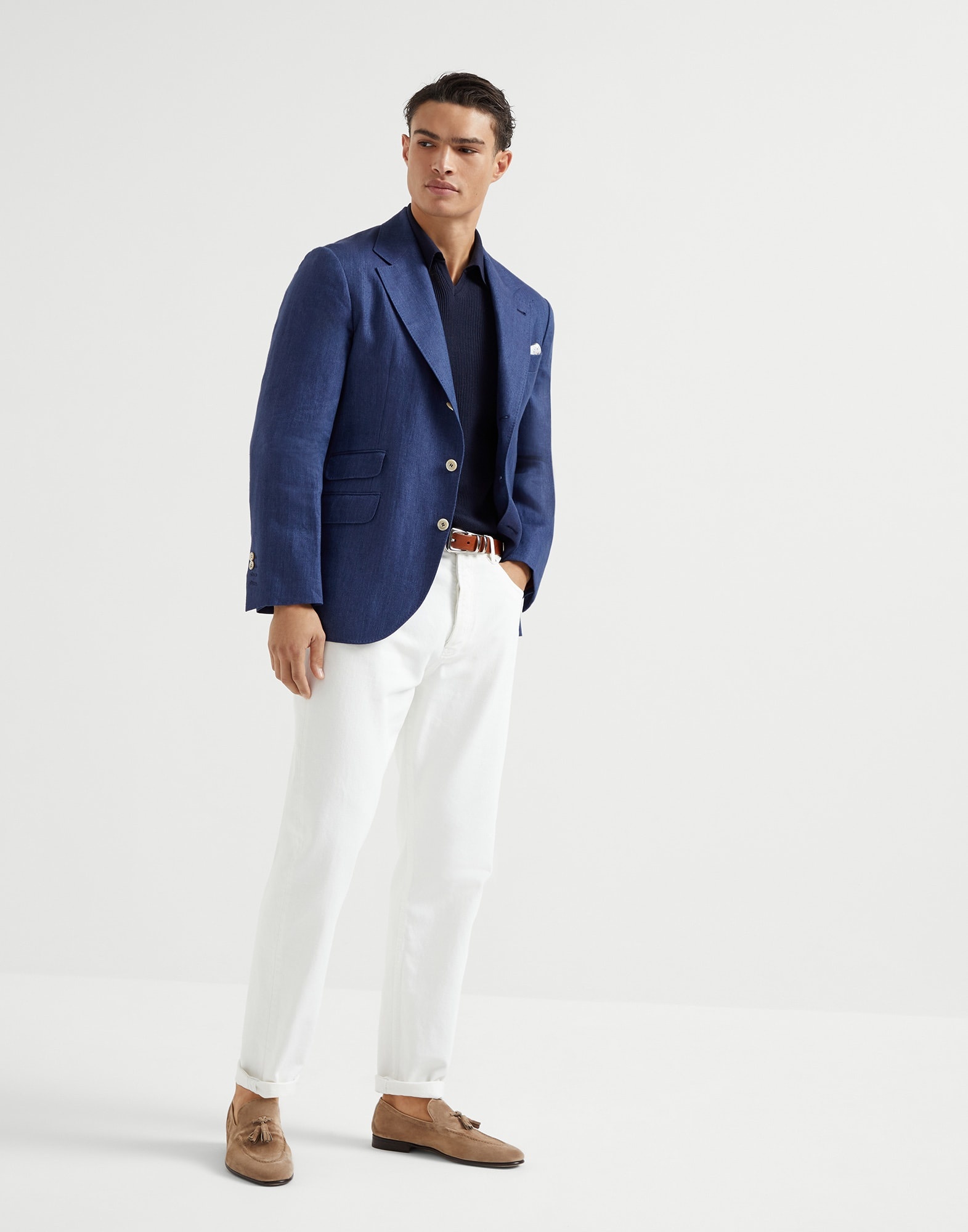Linen chevron deconstructed Cavallo blazer - 5