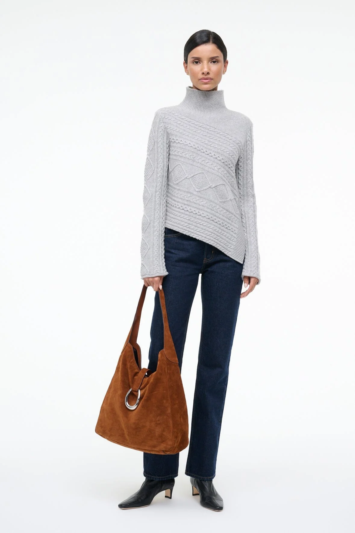 STAUD SIDNEY SWEATER HEATHER GREY - 1