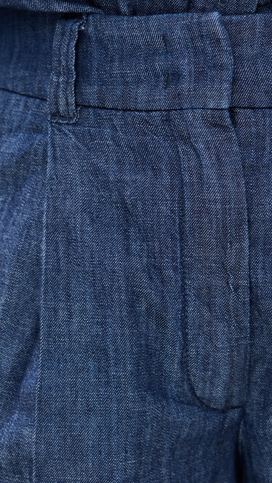 Chambray Relaxed Wide Leg Pants - 5